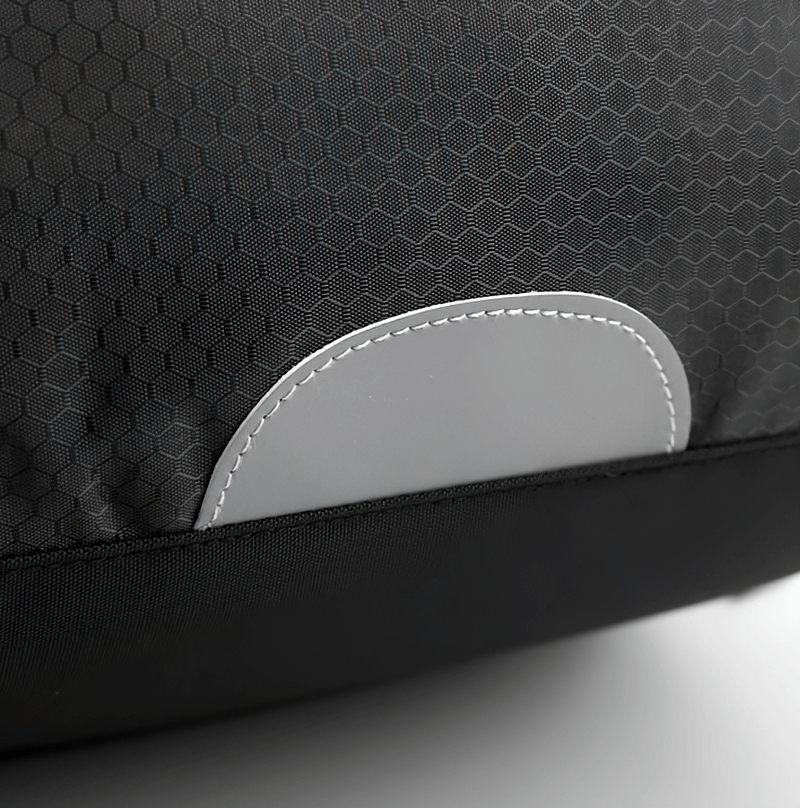 Close-up of the hexagon-patterned waterproof sports backpack with gray accent, highlighting durable material of SF0808 model.